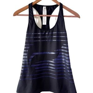 Fabletics black logo tank top small racer back